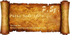 Peltz Szólát névjegykártya